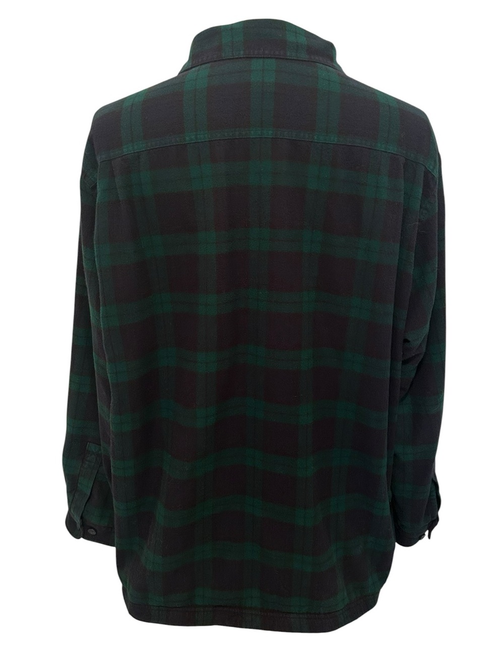L.L.BEAN VTG 90s Black Watch Plaid Fleece Lined Flannel Shirt Men’s XL - Picture 5 of 11